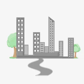 卡通手绘楼房免抠