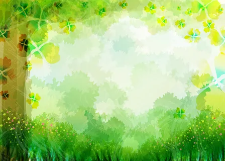 手绘绿色森林背景高清