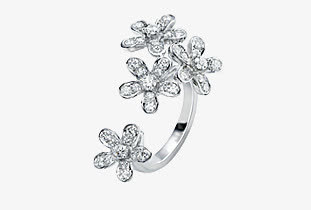 花形钻戒开口戒指免抠