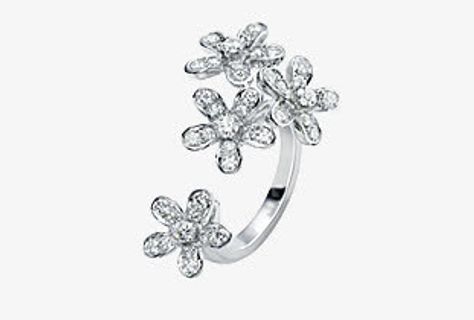 花形钻戒开口戒指免抠