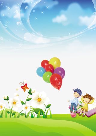 卡通儿童成长相册背景免抠