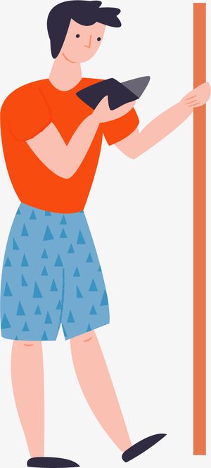 乘坐地铁看书的人免抠