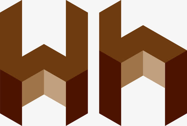 个性空间折叠立体拼接创意字母H免抠