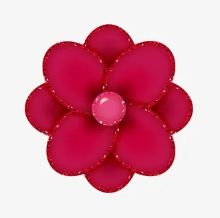 红色唯美手绘鲜花免抠