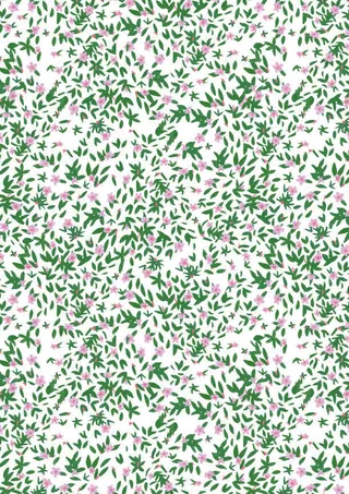 清新碎花绿叶绘画免抠