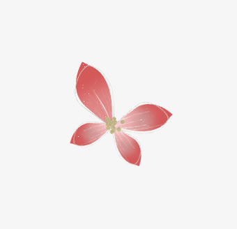粉色四瓣花素材免抠