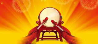 大气中国风喜庆擂鼓背景banner高清