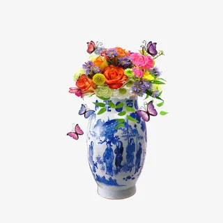 青花瓷花瓶免抠