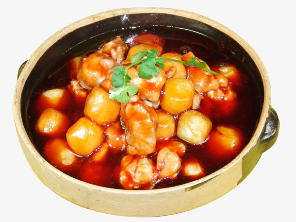产品实物土豆烧鸡块免抠