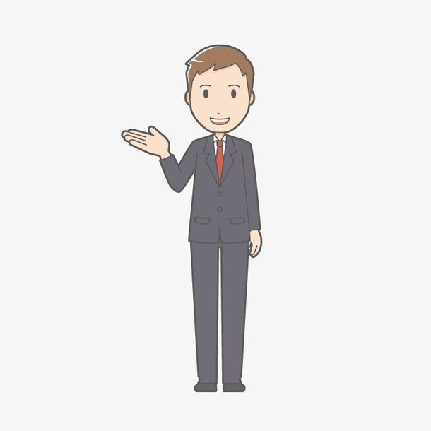 卡通人物男人迎宾免抠