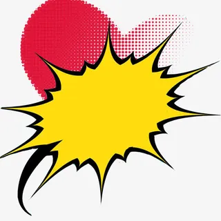 卡通手绘爆炸线边框免抠