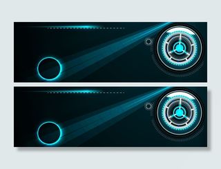 蓝色科技数码炫酷光束背景banner高清