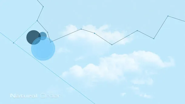 蓝色天空简约几何形状流畅线条免抠