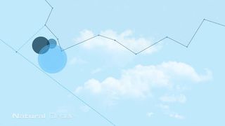 蓝色天空简约几何形状流畅线条免抠