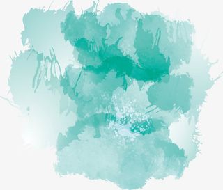 绿色泼墨水彩涂鸦免抠