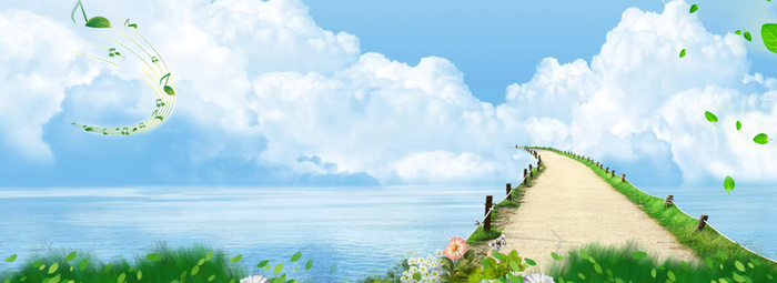 春天踏青海报banner背景高清
