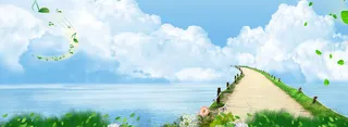 春天踏青海报banner背景高清
