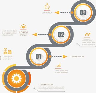 齿轮递进流程图免抠