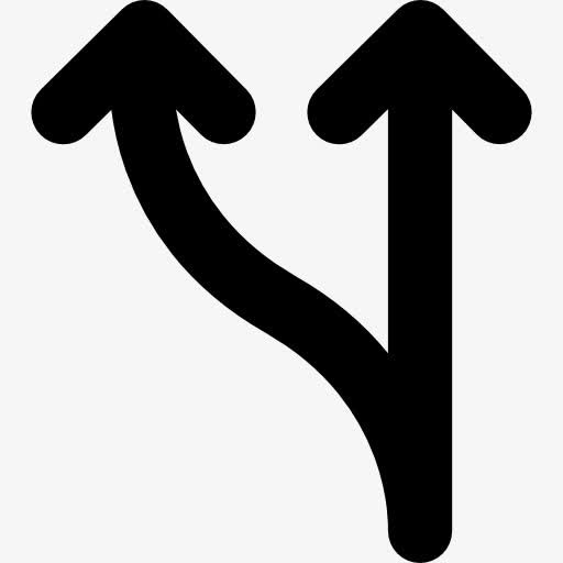 两箭分岔图标免抠
