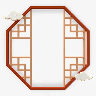 新年春节中国风边框免抠