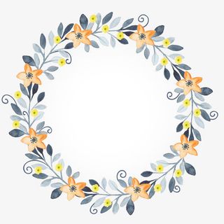 可爱水彩花花环矢量图免抠