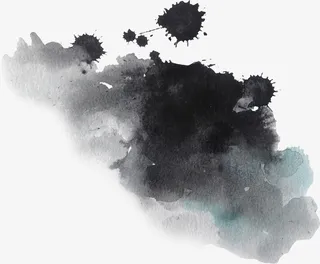 墨迹水墨黑色喷墨免抠