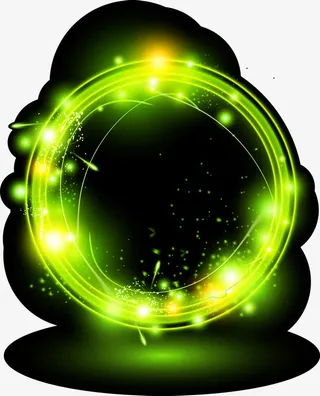 绿色绚丽光效矢量免抠