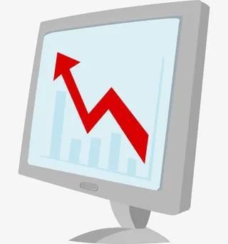 电脑屏幕和红色箭头免抠