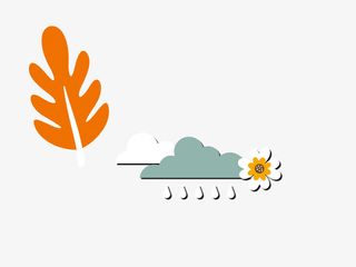 雨水云朵花叶子卡通矢量素材免抠