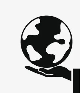 关爱地球黑白图案免抠