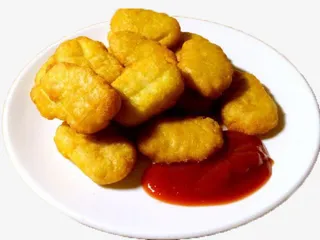 一盘炸鸡块番茄酱免抠