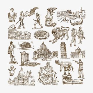 手绘插图模板下载免抠