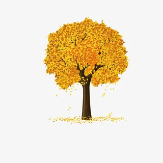 卡通银杏树手绘图免抠