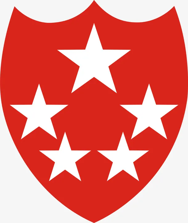 红色五角星盾免抠