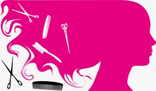 一款美发题材的女性头像剪影免抠