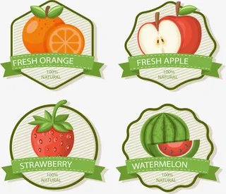 鲜果时光果汁标签免抠