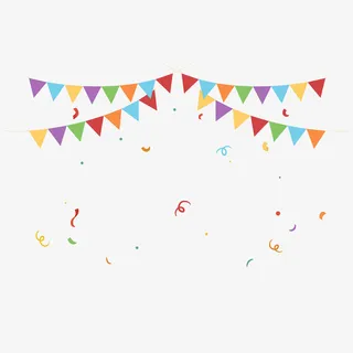 卡通矢量节日小彩旗元素免抠