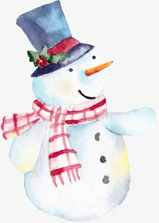雪人手绘免抠