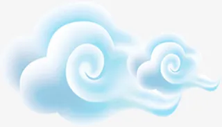 蓝色云纹免抠