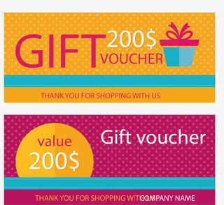 彩色礼品券设计矢量素材免抠