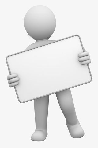 人物图片卡通3D图片  举牌的小人免抠