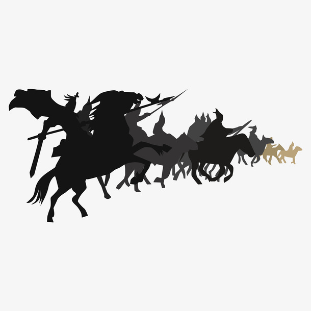 千军万马打仗矢量图免抠