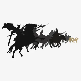 千军万马打仗矢量图免抠