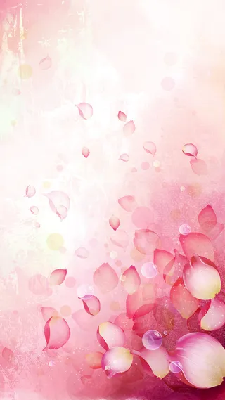 飞舞飘落的玫瑰花瓣水彩H5背景高清