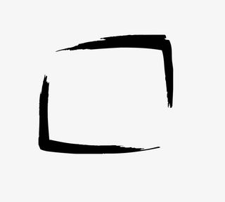 方形水墨相框免抠