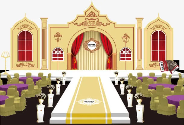 婚礼会场PNG矢量元素免抠