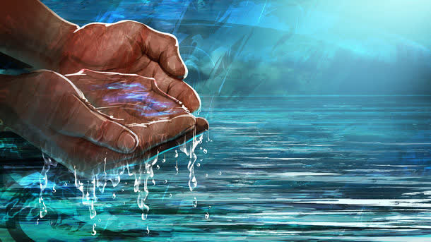 捧水的双手免抠