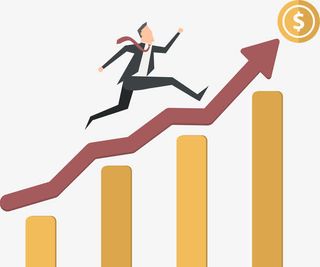 红色向上曲线箭头免抠