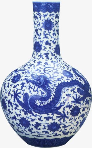 青花瓷花瓶高清免扣素材免抠
