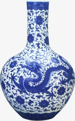 青花瓷花瓶高清免扣素材免抠